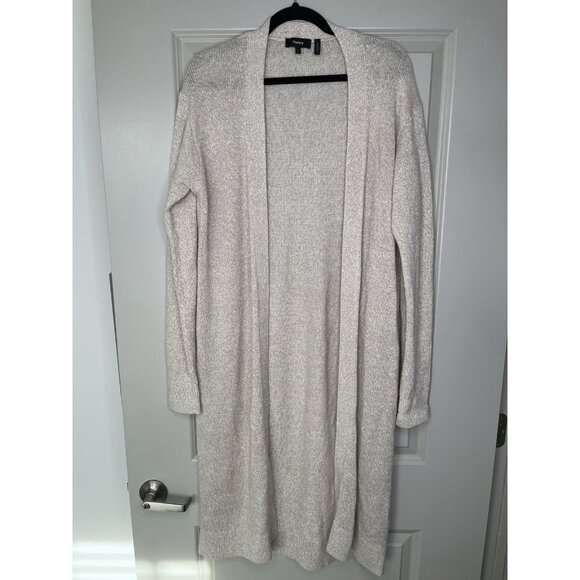 Theory Linen-Cashmere Open Cardigan in Cream Tan Size Large Duster - Picture 3 of 8